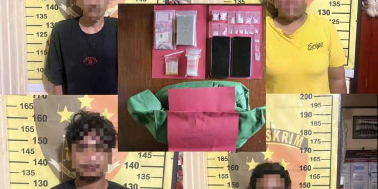 Polsek Taban Gerebek Jaringan Narkoba Antar Desa, Empat Pengedar Narkoba Ditangkap