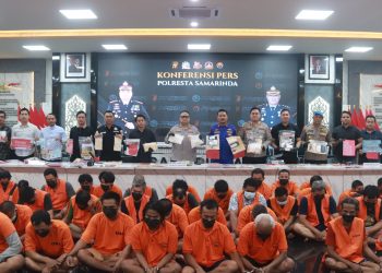 Polresta Samarinda Amankan 66 Tersangka Narkoba Selama Operasi Antik 2025
