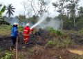 Kebakaran Lahan 500 Meter Persegi di Muara Jawa Berhasil Dipadamkan Damkarmatan Kukar
