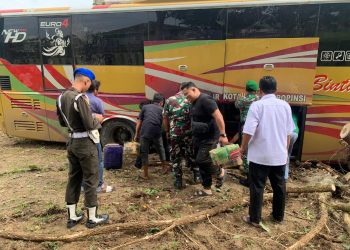 Respons Cepat Kodim 0913/PPU Selamatkan Penumpang Bus Kecelakaan di Nipah-Nipah