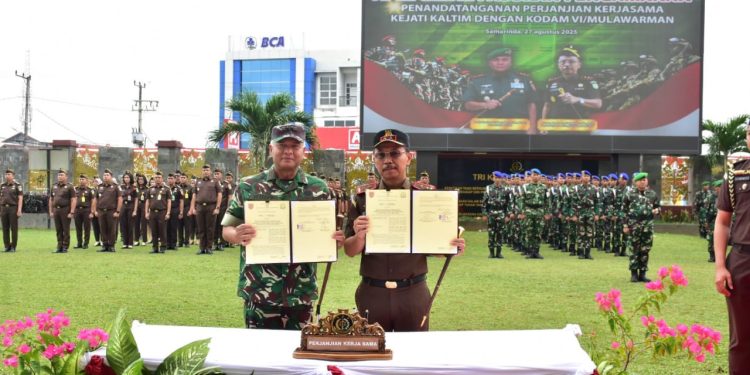 Kejati Kaltim dan Kodam VI/Mulawarman Sepakati Kerja Sama Pengamanan
