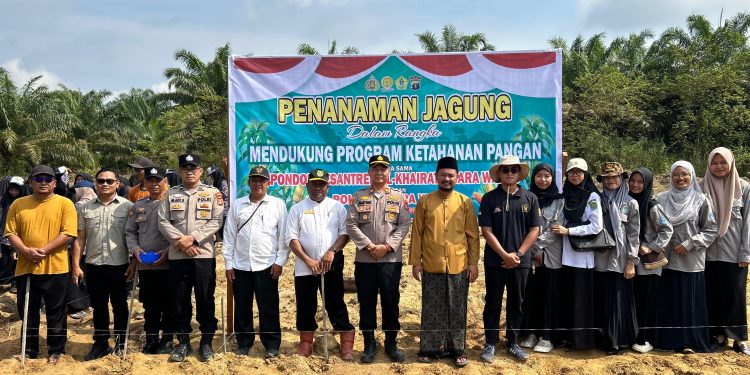 Ponpes Al Khairaat Muara Wahau Tanam Jagung Hibrida, Gandeng Polsek Dukung Ketahanan Pangan